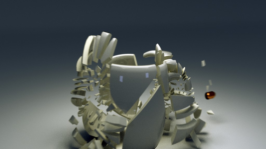 Broken cup with bullet preview image 1